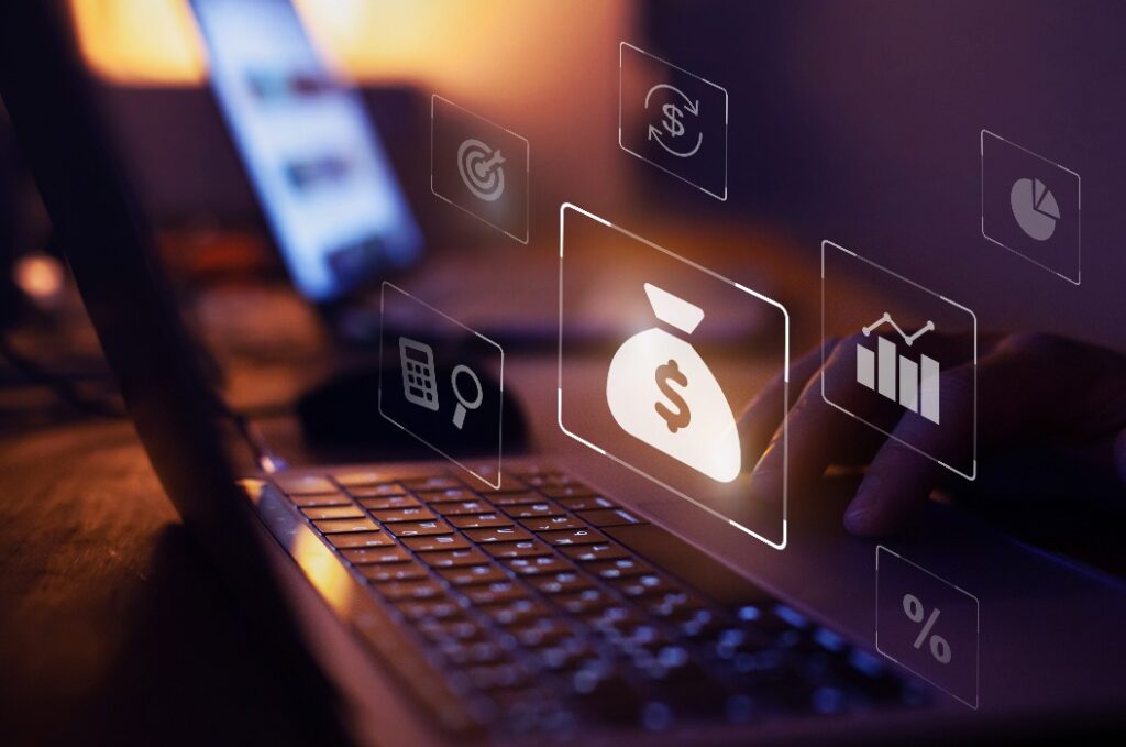 Finanzkonzept an einem PC